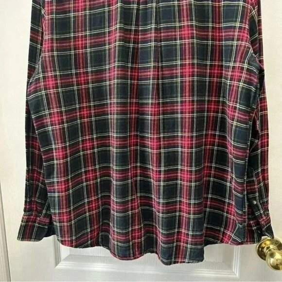 Chaps Men’s Plaid Flannel Long Sleeve Button Down Shirt Red Blue Black Green LG - Picture 9 of 16